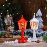 Farol Navideño Nieve Con Luces Y Sonido - Imagen 4