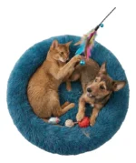 Cama Mascotas Turquesa Invierno Peluda Nido - Imagen 2