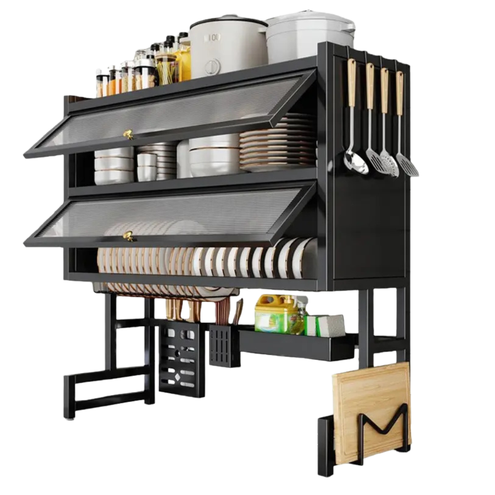 Diseño sin título (52) Escurridor Organizador de Cocina 2 Niveles con Puertas - Imagen 1