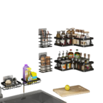 Set Organizador de Baño Adhesivo 5 Piezas Negro - Imagen 2