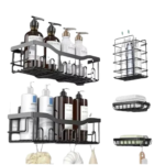 Set Organizador de Baño Adhesivo 5 Piezas Negro - Imagen 3