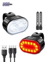 Set Luces LED Recargables Bicicleta Delantera/Trasera - Imagen 3