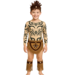 Traje Rapa Nui Niño Marrón Disfraz Pascuense