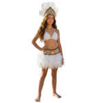 Traje Rapa Nui Niña Blanco Disfraz Pascuense
