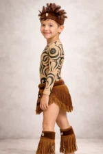 Traje Rapa Nui Niño Marrón Disfraz Pascuense - Imagen 2