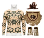 Traje Rapa Nui Niño Marrón Disfraz Pascuense - Imagen 3