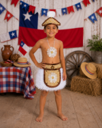 Traje Rapa Nui Niño Blanco Disfraz Pascuense - Imagen 3