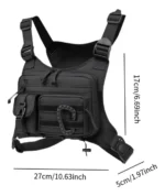 Bolso Táctico de Pecho Multifuncional Negro - Imagen 5