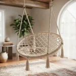 Columpio Colgante Redondo Macramé Jardín y Terraza - Imagen 4