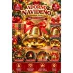 Campana Navideña Dorada Árbol Navidad