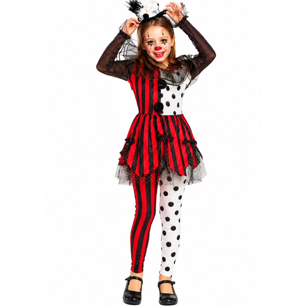 Diseño sin título - 2026-10-24T110731.303 Disfraz Payasa Rayas Niña Halloween - Imagen 1