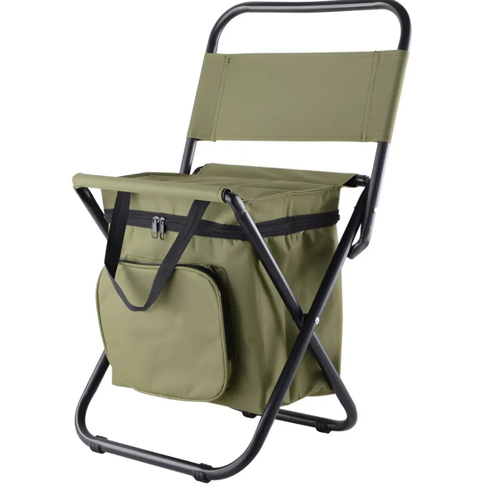Diseño sin título - 2026-10-24T150643.753 Silla Plegable Camping con Bolso Térmico y Respaldo Verde - Imagen 1