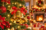 Campana Navideña Dorada Árbol Navidad - Imagen 3